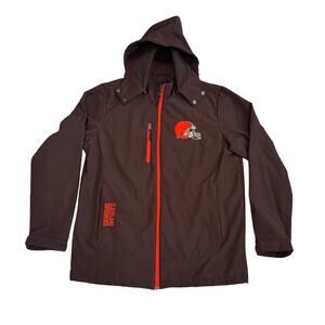 NFL Cleveland Browns Softshell Jacket Fleece Lined Men's L Browns Fan